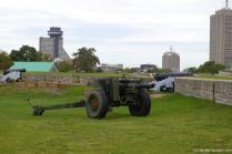 Camo artillery on wheels at La Citadel in Quebec.jpg