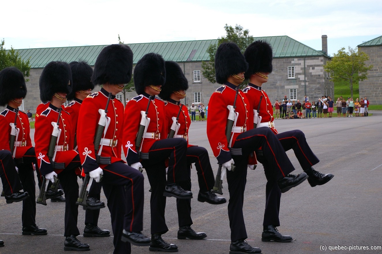 Changing of the Guard Marching officers at La Citadel in Quebec.jpg
