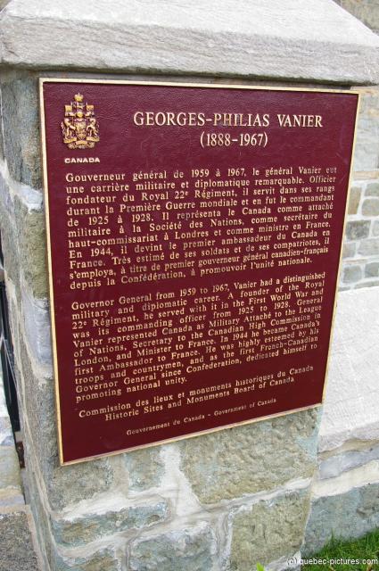 Georges-Philias Vanier Plaque at La Citadelle in Quebec.jpg
