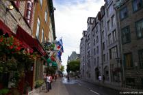 Looking down a street towards Chateau Frontenac Hotel in Quebec City.jpg