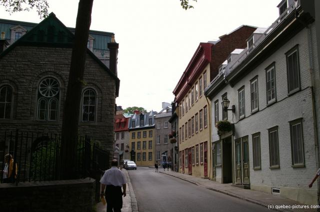 Looking down the street from the Holy Trinity Cathedral in Quebec City.jpg
