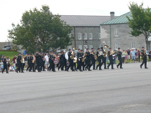 Marching band joins the Changing of the Guard show at La Citadel in Quebec.jpg
