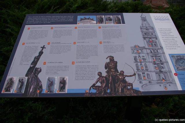 Quebec history poster in French in front of the Quebec Parliament building.jpg
