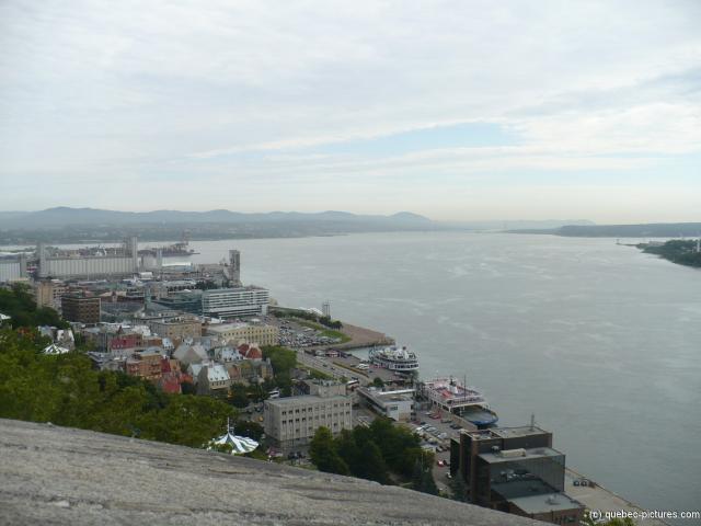 River cruise boats and harbor viewed from La Citadel in Quebec.jpg
