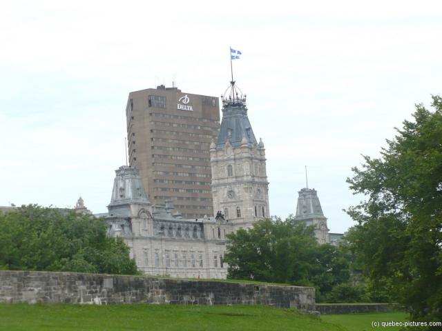 View of Quebec Parliament Building and Delta Building from La Citadelle.jpg

