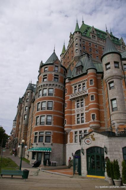 One side of the Fairmont Le Château Frontenac hotel in Old Quebec City.jpg
